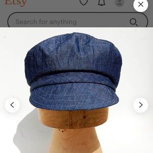 Brand new ZUTHATS linen Indigo cap hat handmade